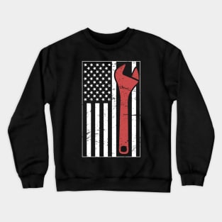 American Flag & Wrench Crewneck Sweatshirt